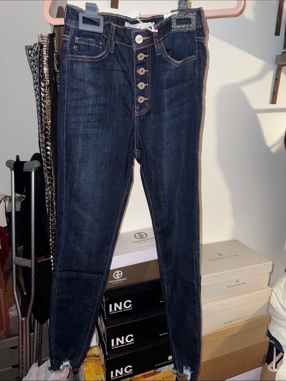 KANCAN FREDERICK HIGH RISE BUTTON FLY SKINNY JEANS